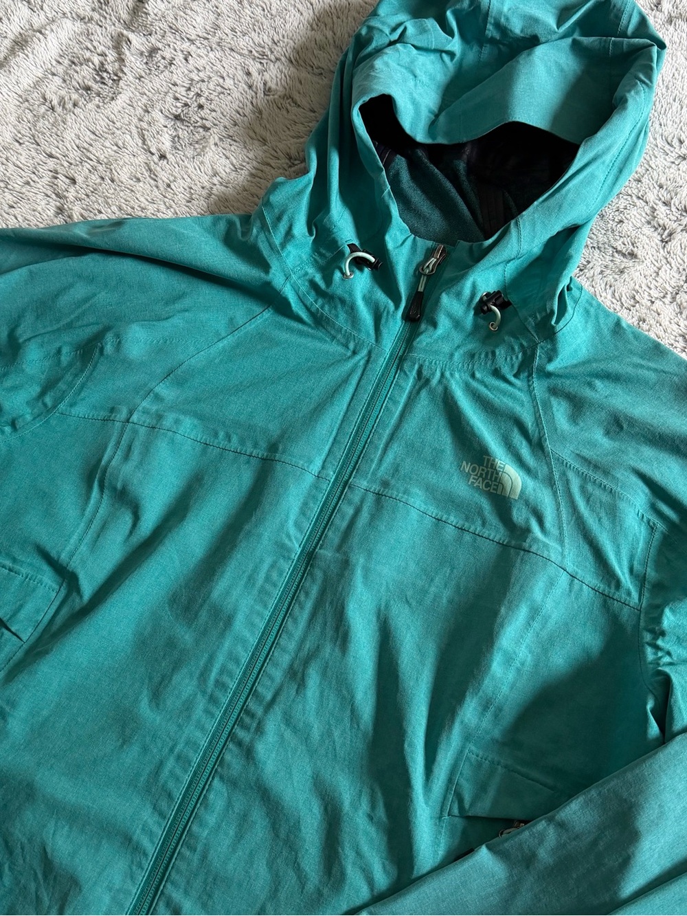 The North Face Jacket Women XL Jaiden GreenHyvent 2.5L Rain Coat Ski Hooded Wind